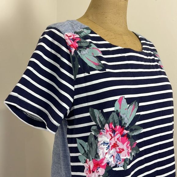 JOULES | Short Sleeve Stripe/Floral Chambray Dress - Picture 2 of 6